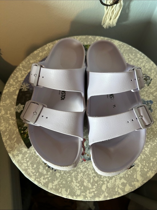 Birkenstock Shoes - Birkenstock Lilac Double-Buckle EVA Slides